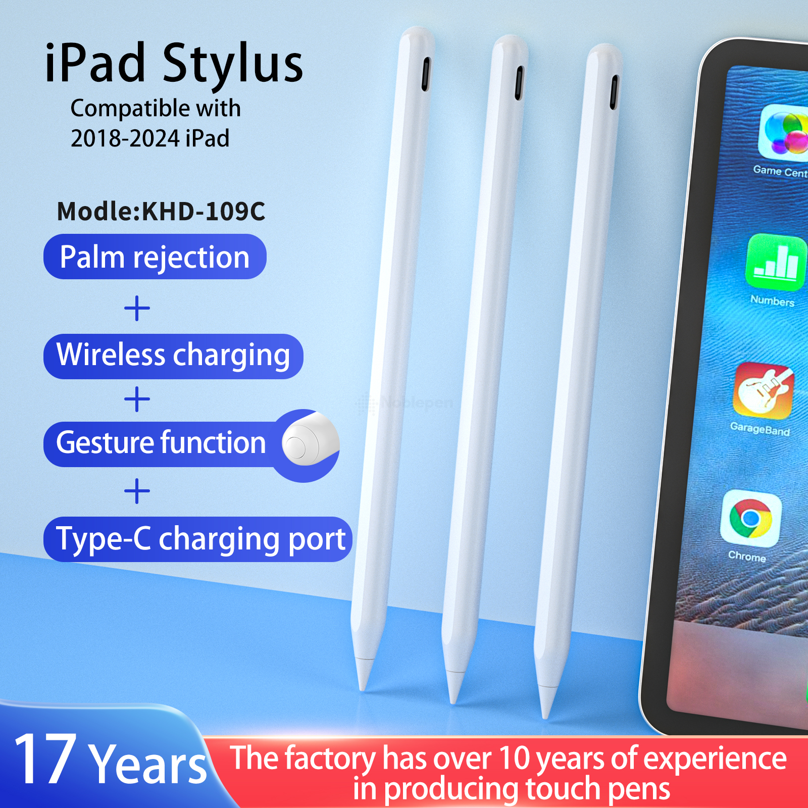 Dual mode charging Active Stylus Pen With Palm Rejection For Ipad