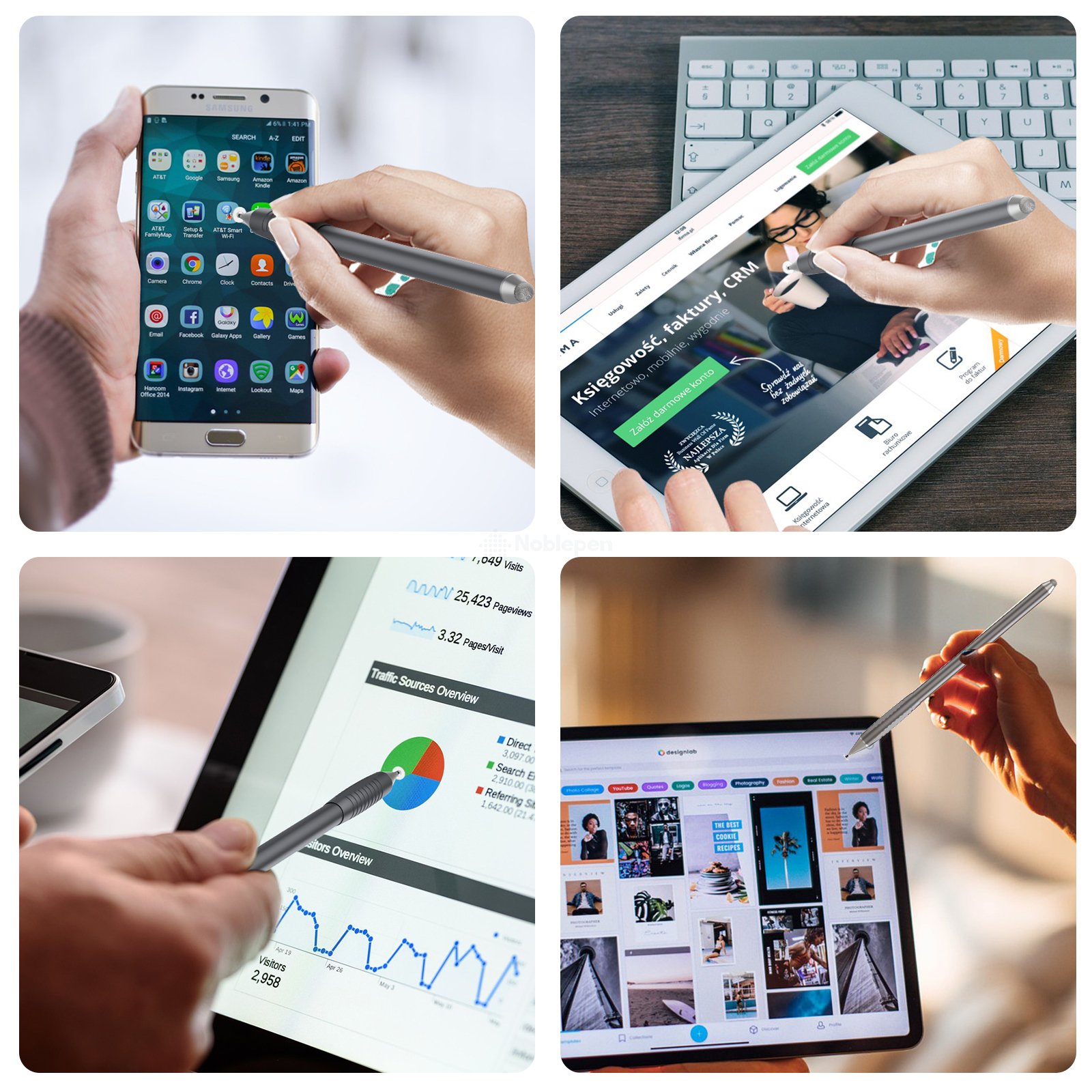 2 In 1 Passive Stylus Pen For All Touch Screen